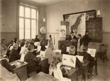 Teckningsundervisning vid geografilektion