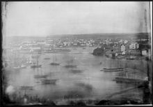 Ladugårdslandet sett från Mosebacke med Skeppsholmen till höger