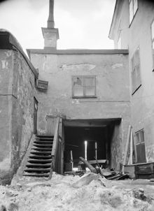 Brännkyrkagatan 6. Gården med gårdsöverbyggnad