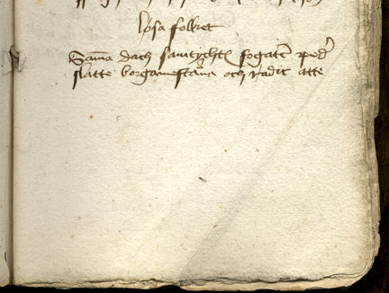 Första sidan i texten om det lösa folket, som ska hjälpa till med skörden, år 1493