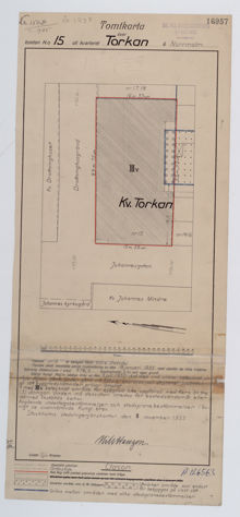 Underlag för bygglov år 1936, fastigheten Torkan 15