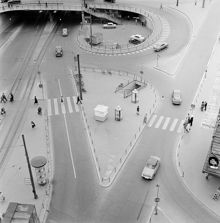 Slussens trafikplats från Katarinahissen