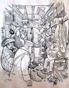 "Interiör af en spårvagn..." 1910 