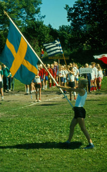 Barnens ö: Pojke med Sveriges flagga