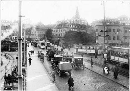 Slussbron 1925, från Karl Johans torg