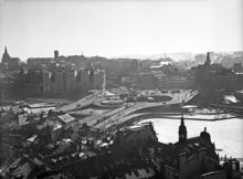 Slussen från Tyska kyrkans torn 15 mars 1949