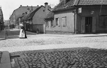 Kocksgatan västerut från Södermannagatan. T.h. Kocksgatan 29