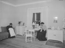 Hem för arbeterskor, interiör med kvinnor