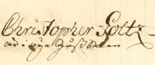 Barnhuspojken Christopher Goltz, född omkring 1745