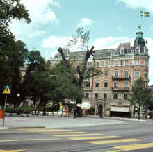 Berzelii Park och Hamngatan från Nybrohamnen