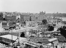 Slussen under ombyggnaden
