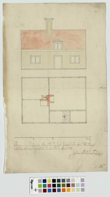 Ritning över hus vid Tjärhovsgatan