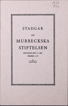 Murbeckska stiftelsen - hem för fattiga flickor