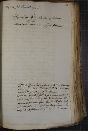 Präst skriver och undrar om hur han ska göra med slaven Tom Dumpers dop 1776.