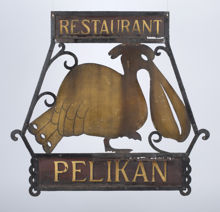 Skylt från restaurang Pelikan