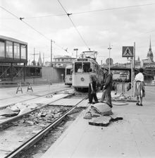 Slussen, banarbete på Katarinavägen