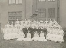 Studenterna vid Barnmorskeläroanstalten läsåret 1909-1910