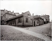 Svartensgatan 38 från hörnet av Katarina kyrkobacke
