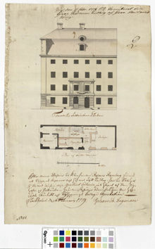 Ritning över hus i kvarteret Tritonia