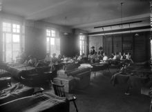 Olympiska spelen i Stockholm 1912. Kvinnliga gymnaster inkvarterade i logement.