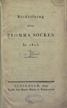 Beskrifning öfver Bromma socken år 1825 / Carl af Forsell