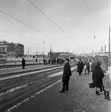 Katarinavägen vid Slussen i december 1965