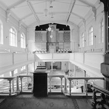 Brännkyrkagatan 31 - Blecktornsgränd 13 B. Ebeneserkyrkan, interiör av kyrksalen. Nuvarande Söderhöjdskyrkan