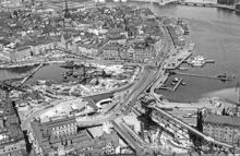 Flygfoto över Slussen