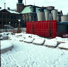 Takterrassen vid Hötorget i snö. Vy åt NV