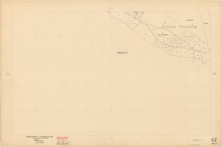 Kartan är ritad i tusch på papper som gulnat med tiden