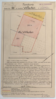 Underlag för bygglov år 1929, fastigheten Vitbetan 26