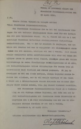 Karolina Widerströms motion angående ökad tillgänglighet till badinrättningar 1914
