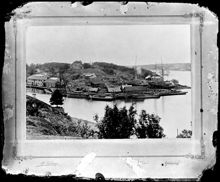 Foto av fotografi av Mälarvarvet på Långholmen från söder