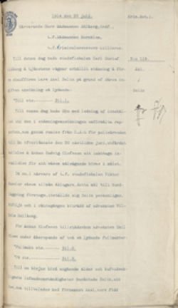 Handskriven text på gulnat papper