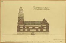 Ragnar Östbergs förslag till Rådhus från 1902 (samlingspost 10 ritningar)