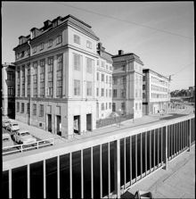 Kv. Memnon och Icarus, fasader mot Munkbroleden. Bilden tagen från Järnvägsbron