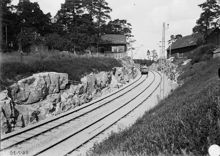Örbylinjen nr 19 under byggnad, år 1930.