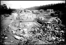 Åkeshovs småstugeområde under uppbyggnad
