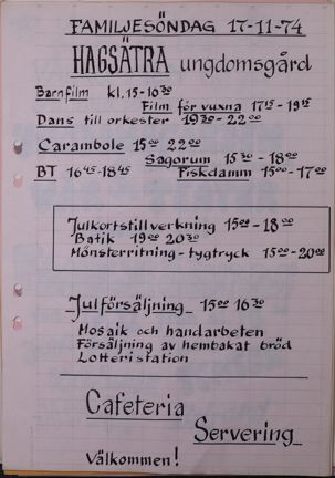 Inbjudan till familjedag på fritidsgård