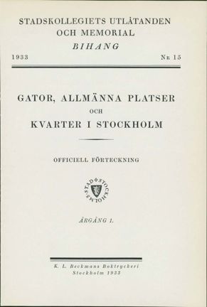 Förteckningens framsida