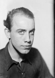 Porträtt av författaren och manusförfattaren Folke Mellvig