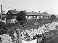 Nödbostäder i Högalidsparken som byggdes av sotarmästare Rossander 1897