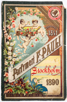 Reklamtryck. Parfymeri F. Pauli