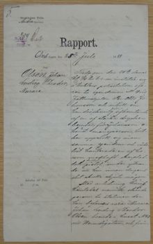 Murare Olsén köper pistol efter att ha blivit avskedad - polisrapport 25 maj 1888