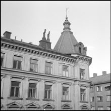 Bondegatan 41. Fasadens övre del