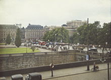 Norrbro, utsikt mot Gustav Adolfs Torg och Operan. Telefontornet skymtar i fonden.