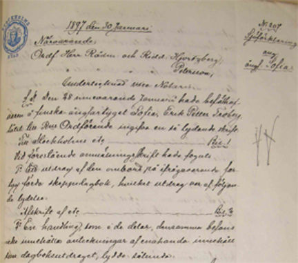 Ångaren Sofias grundstötning vid Tjärven i januari 1897.