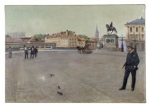 "Ottefåglar". Motiv från Gustav Adolfs torg