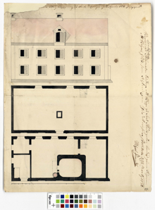 Ritning över hus vid Sankt Paulsgatan