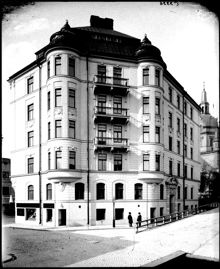 Katarina Högbergsgata 11. Numera Högbergsgatan. T.v. Nytorgsgatan